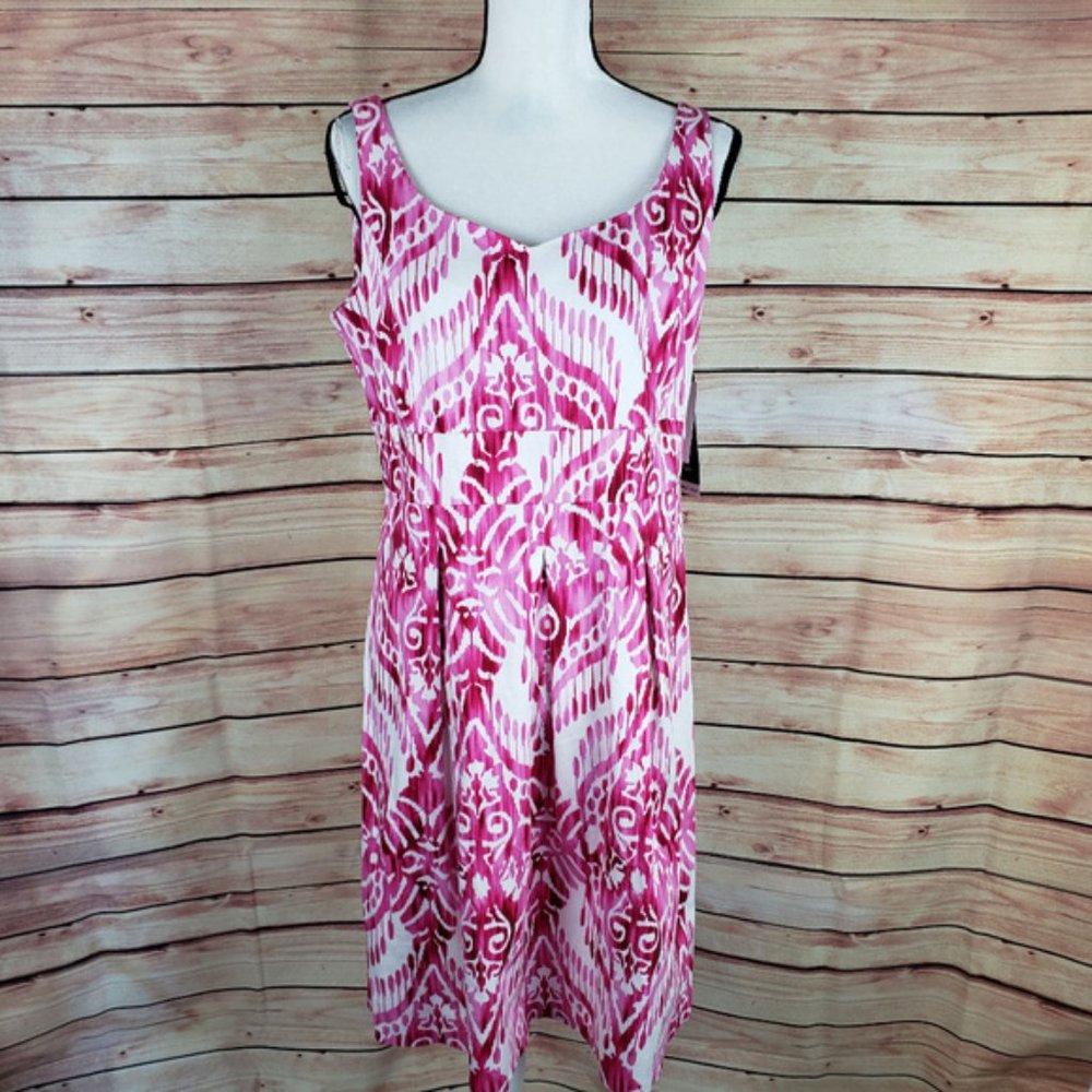 Perceptions - Pink Ikat Dress - Stretch Cotton - NEW WITH TAGS - Size 12